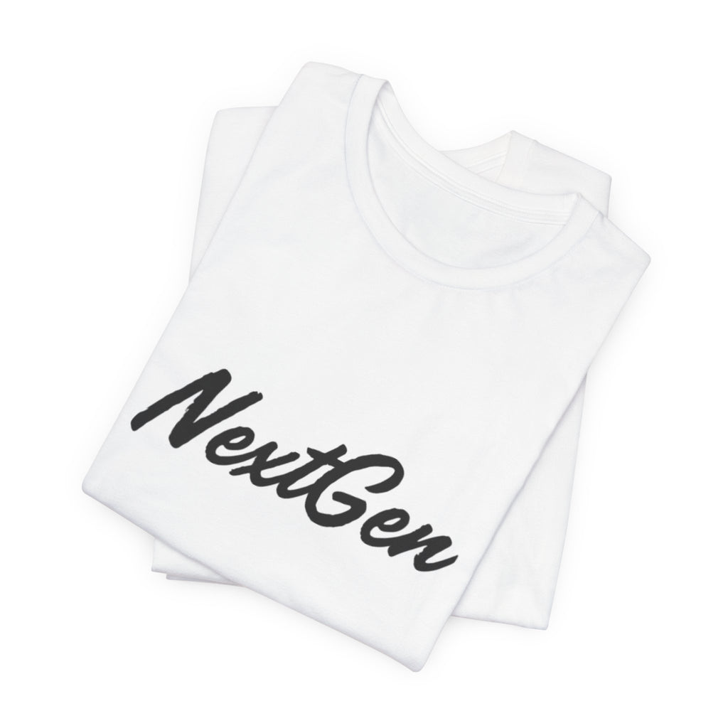 NextGen Script Tee — Youthful Minimalist Graphic T-Shirt