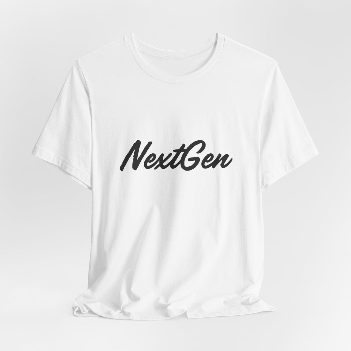 NextGen Script Tee — Youthful Minimalist Graphic T-Shirt